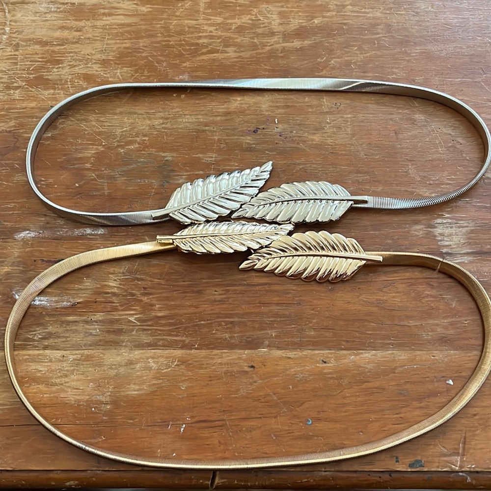 Stretchy Metal Feather Belts